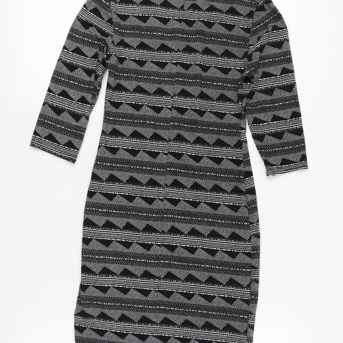 New Look Women’s Black Geometric Pencil Dress Size 10