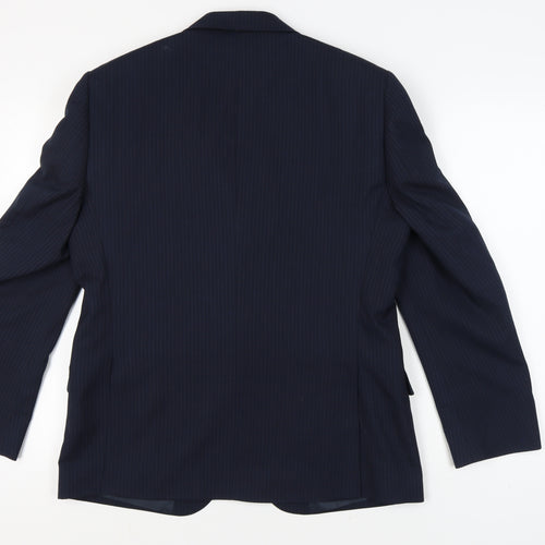 Marks and Spencer Men's Blue Blazer, Size L, Striped