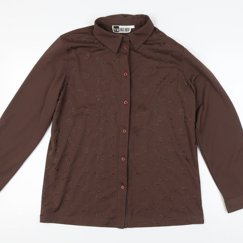 Together Women’s Brown Button-Up Shirt Size 16