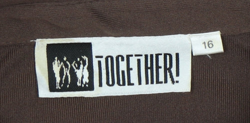 Together Women’s Brown Button-Up Shirt Size 16