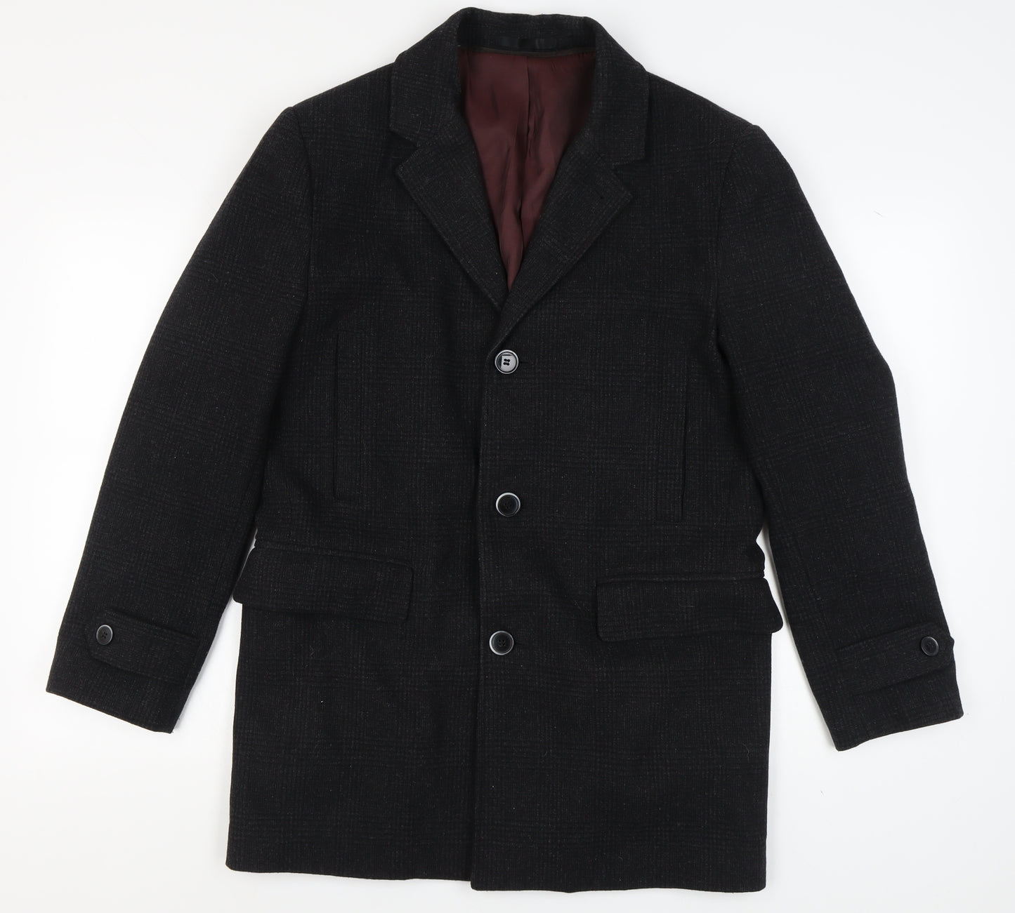 Marks and Spencer Men's Grey Wool Blend Overcoat Size S
