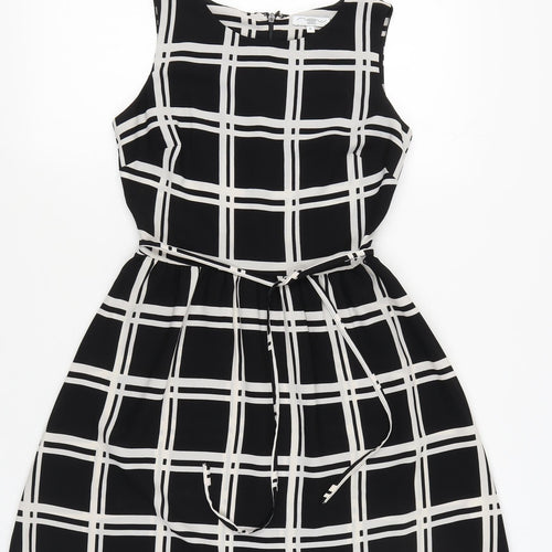 New Look Women's Black Check A-Line Dress Size 6