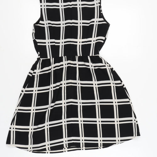 New Look Women's Black Check A-Line Dress Size 6