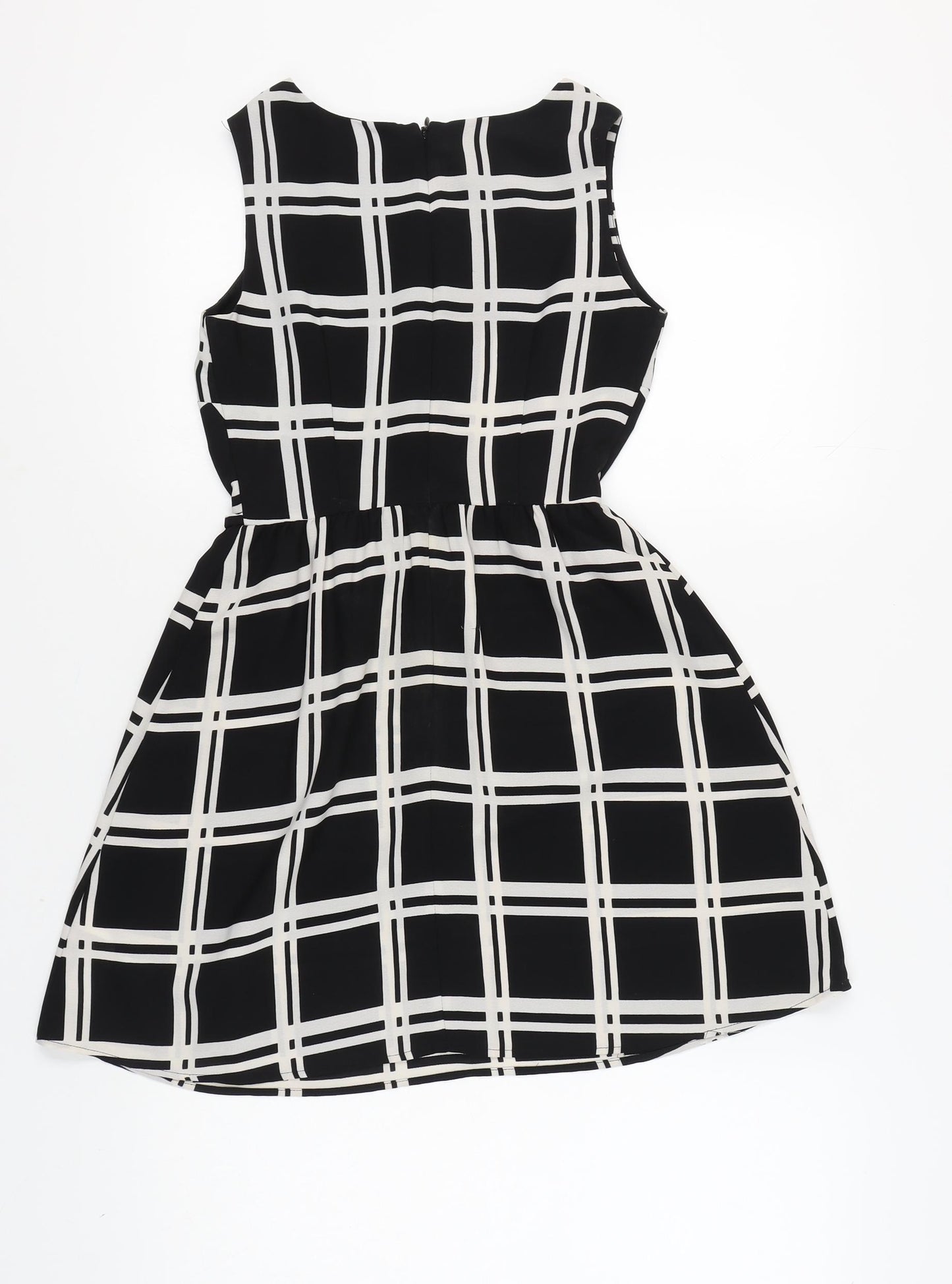 New Look Women's Black Check A-Line Dress Size 6