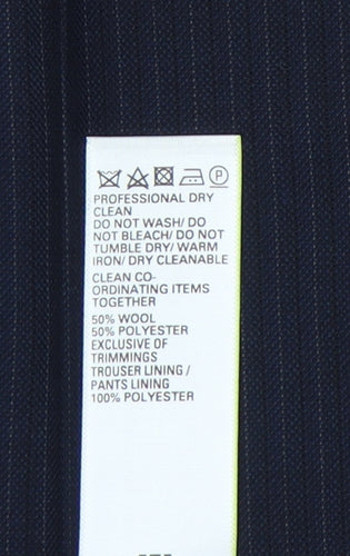 Marks and Spencer Men's Blue Trousers, 34/29, Wool Blend