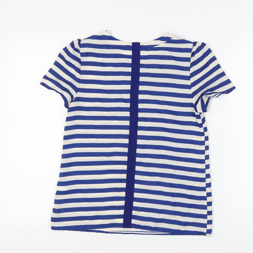 Oasis Women's Blue Striped T-Shirt Size 8