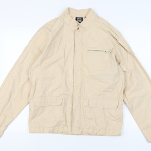 Levi's Men's Beige Cotton Biker Jacket, M, Classic Style
