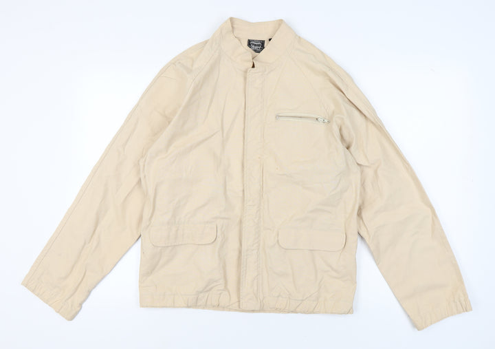 Levi's Men's Beige Cotton Biker Jacket, M, Classic Style