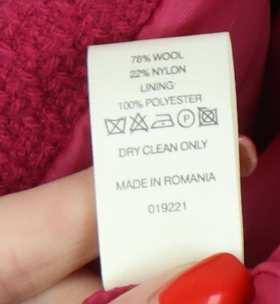 Bonmarché Red Wool Blend Pea Coat for Women Size 12