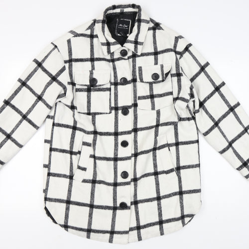 Me Jane Women's White Check Jacket - Size M