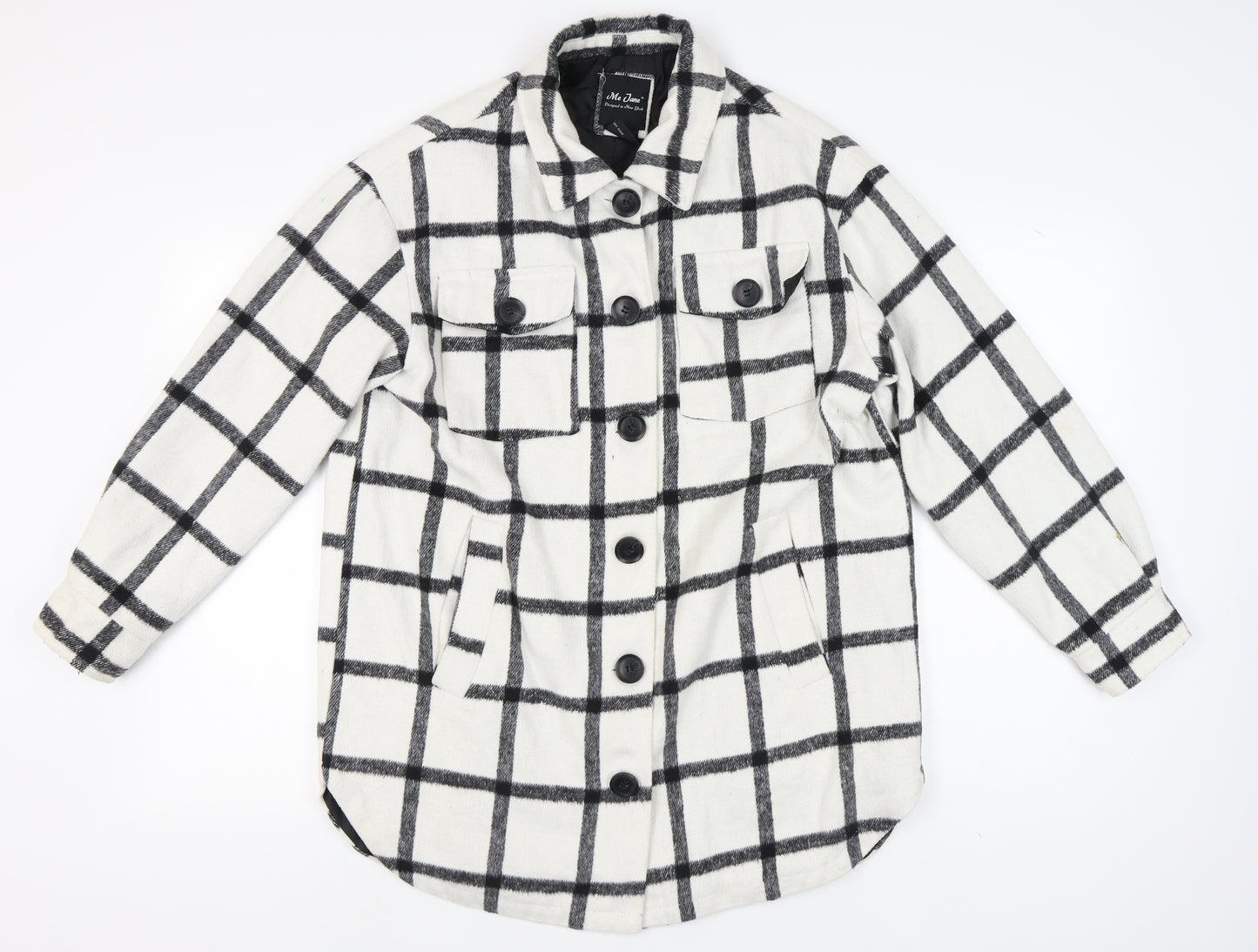 Me Jane Women's White Check Jacket - Size M