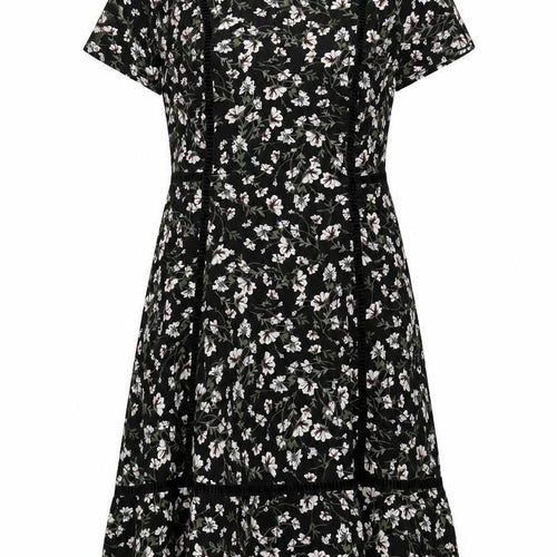 New Look Women's Black Floral Short Sleeve Dress