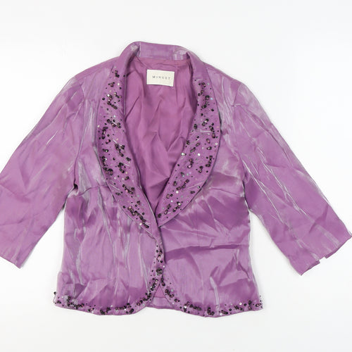 Minuet Women's Purple Blazer 10 Sheer Party/Cocktail