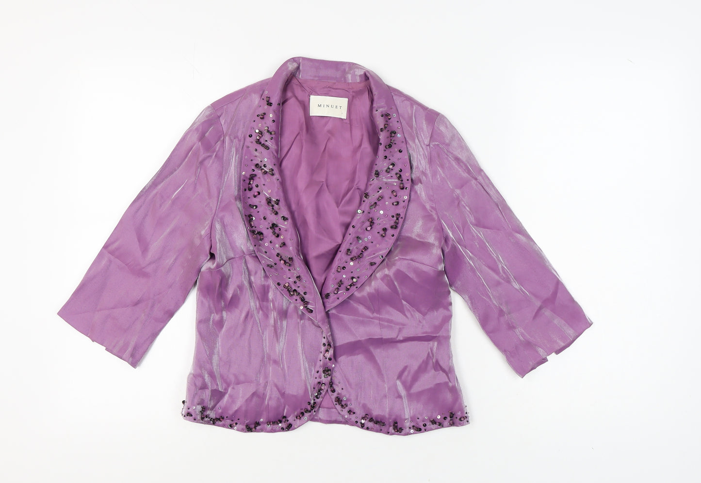 Minuet Women's Purple Blazer 10 Sheer Party/Cocktail