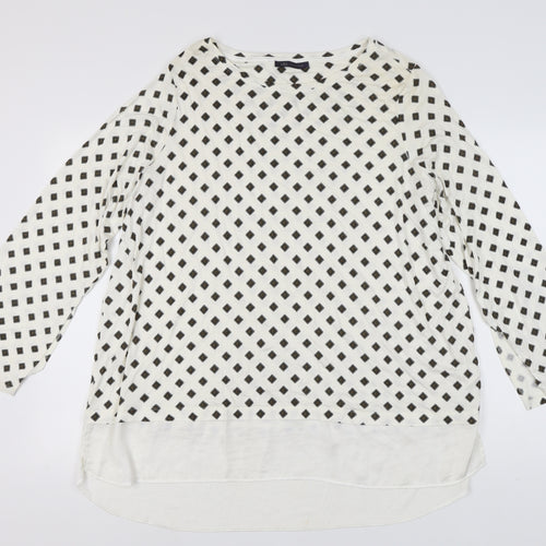 Marks and Spencer Women's Black Argyle Top, Size 24