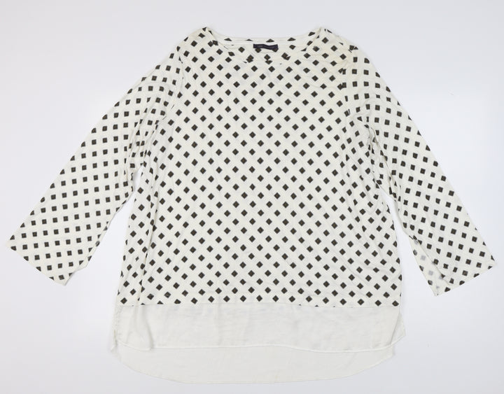 Marks and Spencer Women's Black Argyle Top, Size 24