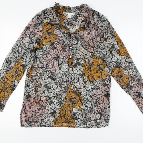 H&M Women's Multicoloured Floral Blouse Size 8