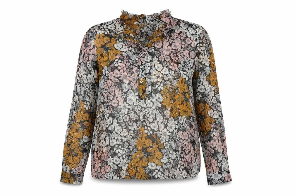Front view of H&M Women's Multicoloured Floral Blouse, size 8