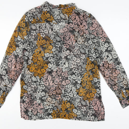 H&M Women's Multicoloured Floral Blouse Size 8