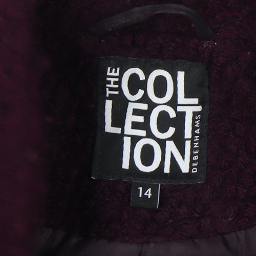 The Collection Women's Purple Wool Mid-Length Coat Size 14