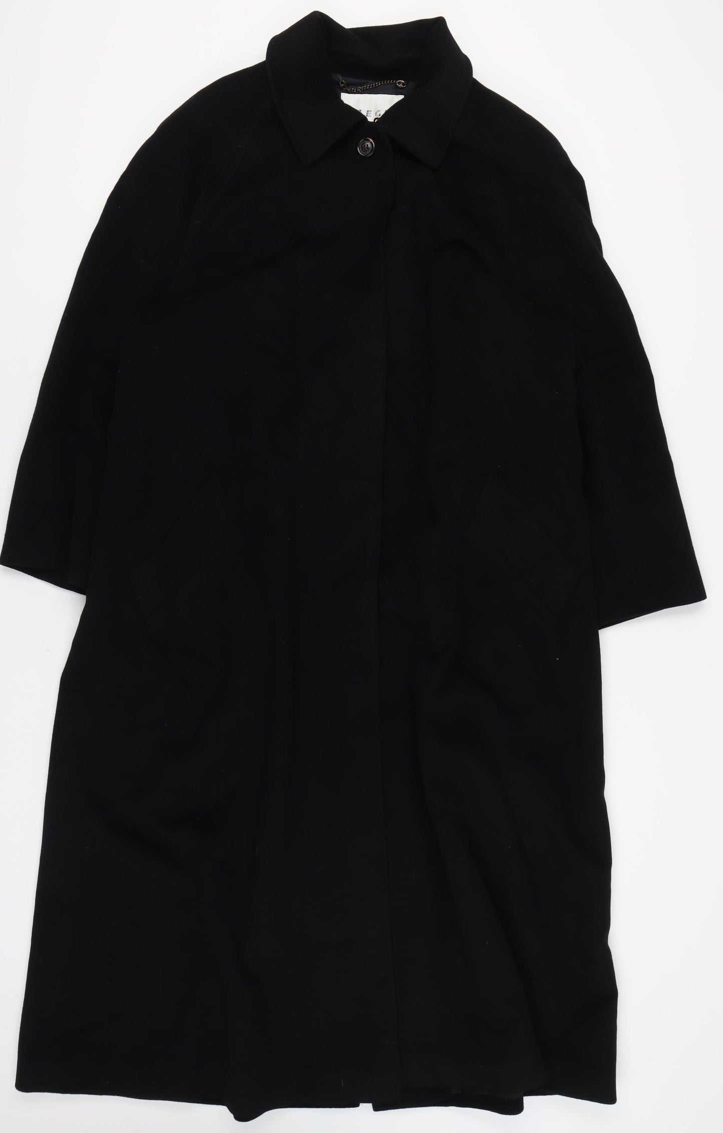 Jaeger Women's Black Wool Overcoat Size 18