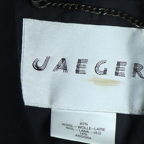 Jaeger Women's Black Wool Overcoat Size 18