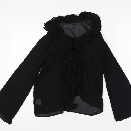 Ekol Women's Black Ruffled Blouse Size 2