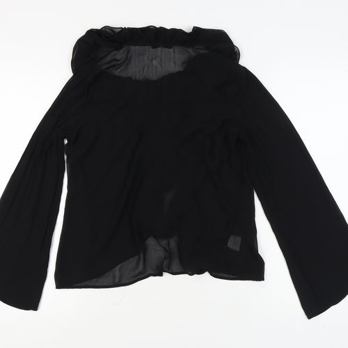 Ekol Women's Black Ruffled Blouse Size 2