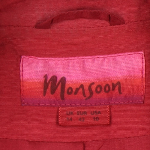 Monsoon Women’s Red Blazer, Size 14, Elegant Style