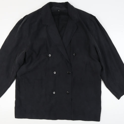 New Fast Women's Black Double-Breasted Blazer, Size 18
