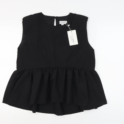 In The Style Women's Black Peplum Blouse Size 12