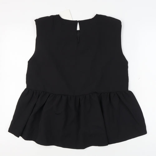 In The Style Women's Black Peplum Blouse Size 12