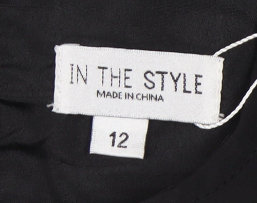 In The Style Women's Black Peplum Blouse Size 12