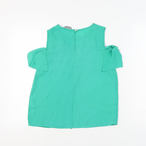 Dorothy Perkins Women's Green Ruffle Top Size 8