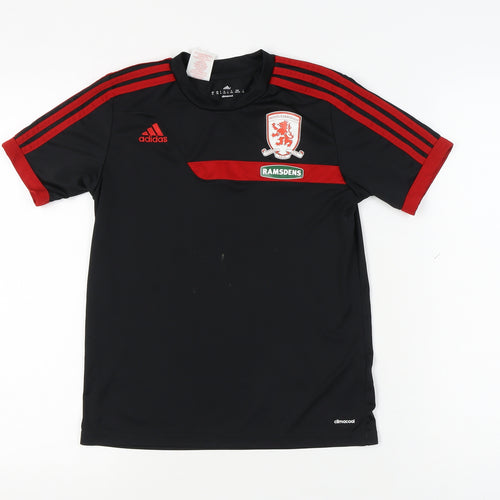 Adidas Boys Black Football T-Shirt 12 Years