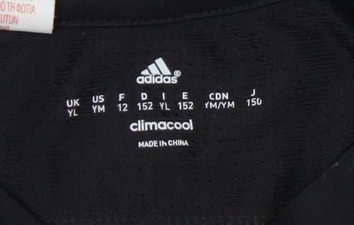 Adidas Boys Black Football T-Shirt 12 Years