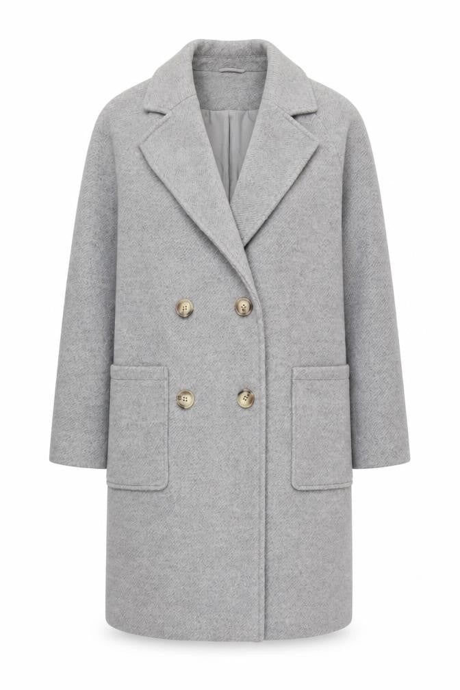 Front view of Marks & Spencer Women's Grey Overcoat, size 6