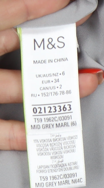 Marks and Spencer Women's Grey Overcoat Size 6