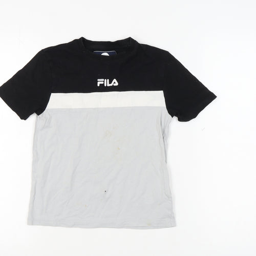 Fila Boys Colourblock T-Shirt 8-10 Years Black Logo