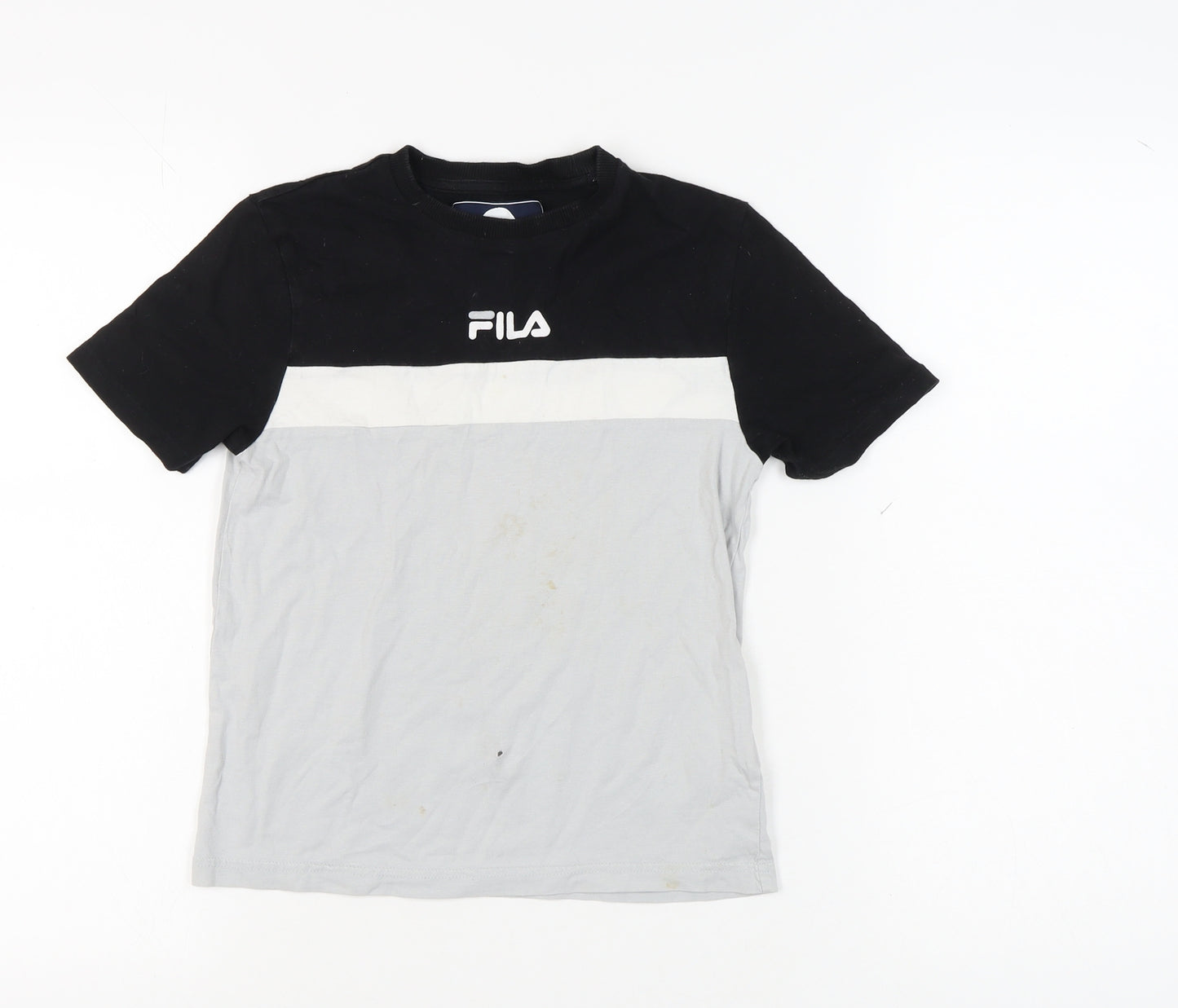 Fila Boys Colourblock T-Shirt 8-10 Years Black Logo