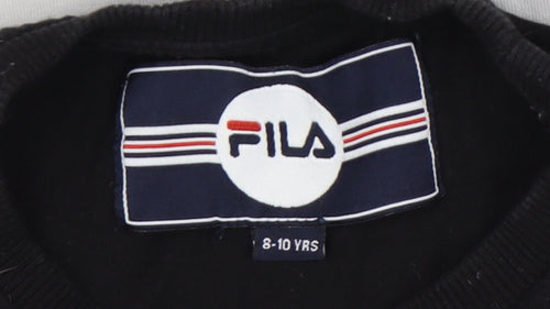Fila Boys Colourblock T-Shirt 8-10 Years Black Logo