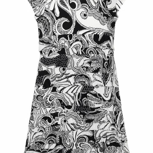 Roman Women's Black White Paisley Dress, Size 10