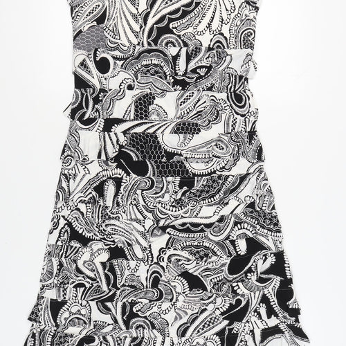 Roman Women's Black White Paisley Dress, Size 10
