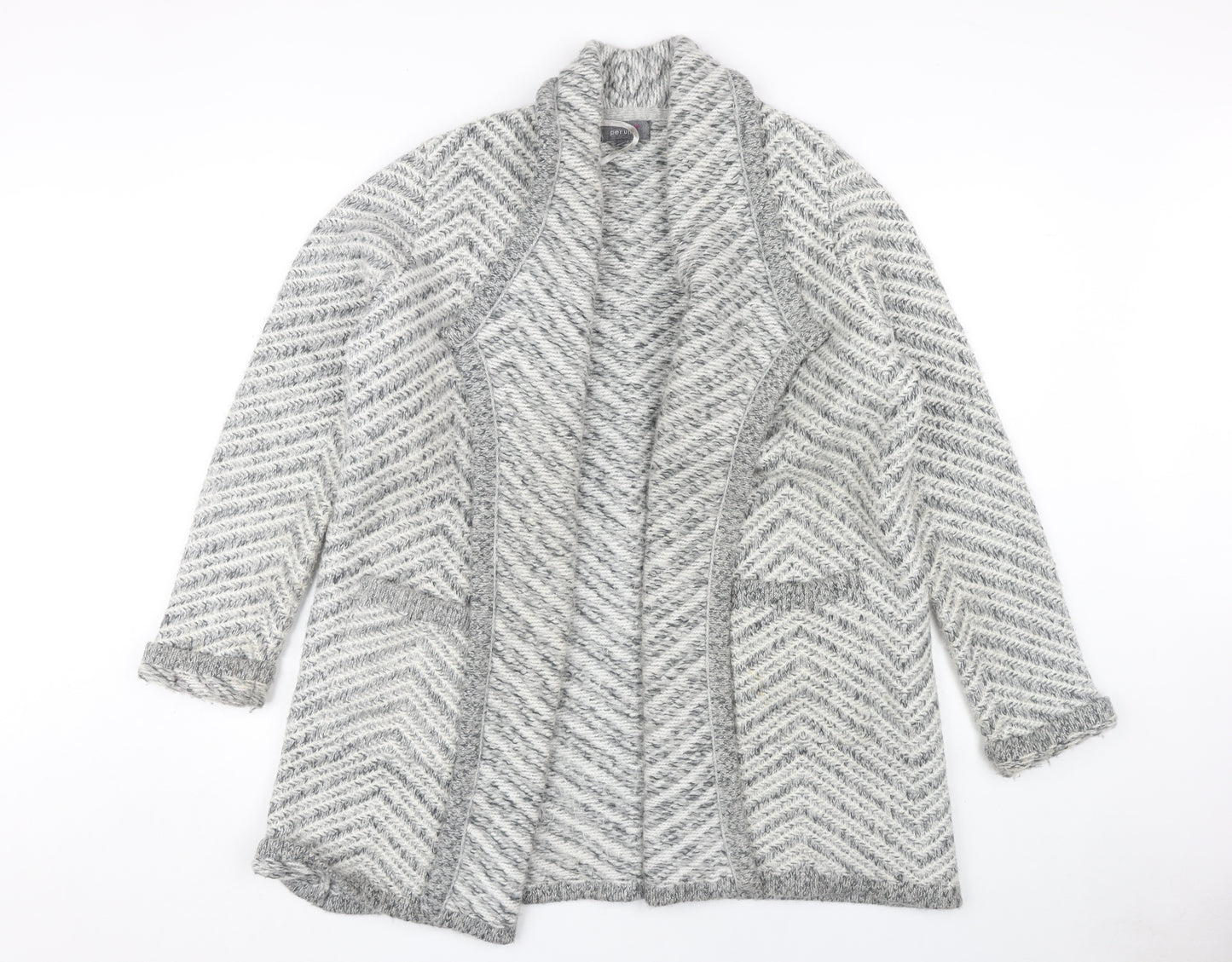 Marks and Spencer Women’s Grey Herringbone Cardigan, Size 16