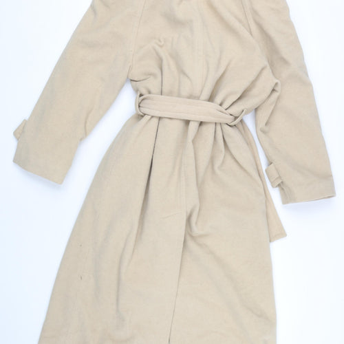 BHS Women's Beige Trench Coat, Size 12, Wool Blend