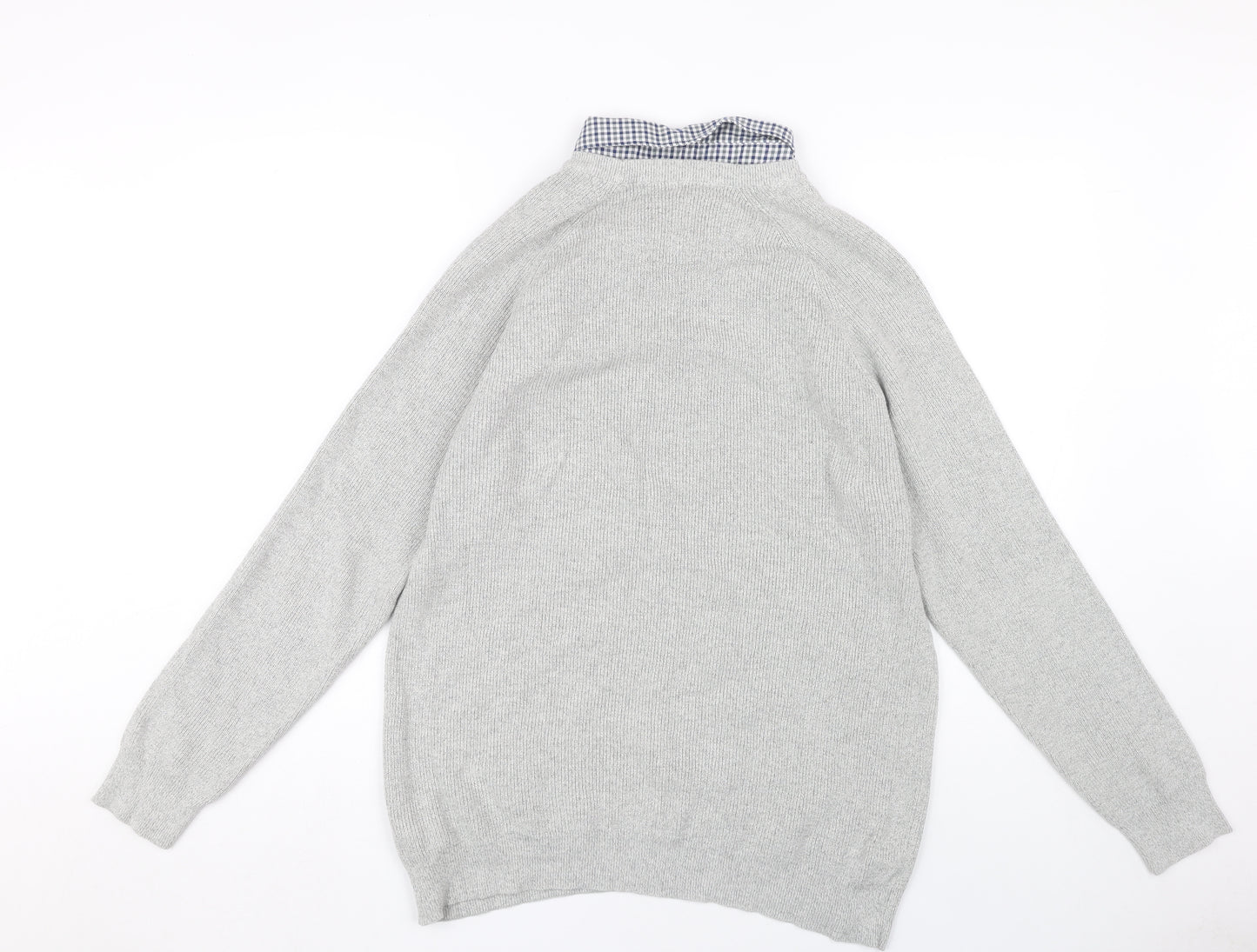 Next Men's XL Grey Pullover Jumper Crew Neck Cotton