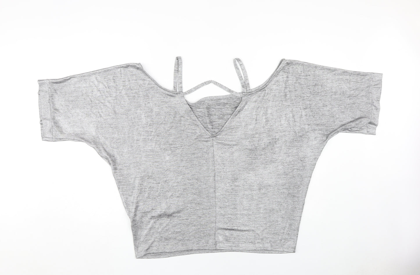 Dorothy Perkins Grey Women's V-Neck Top Size 16