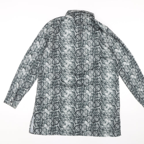 NA-KD Women's Grey Snake Print Tunic Shirt 10