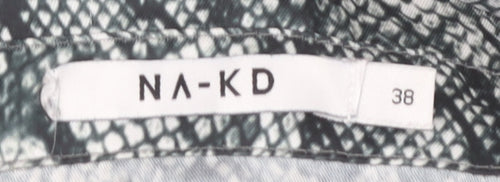 NA-KD Women's Grey Snake Print Tunic Shirt 10