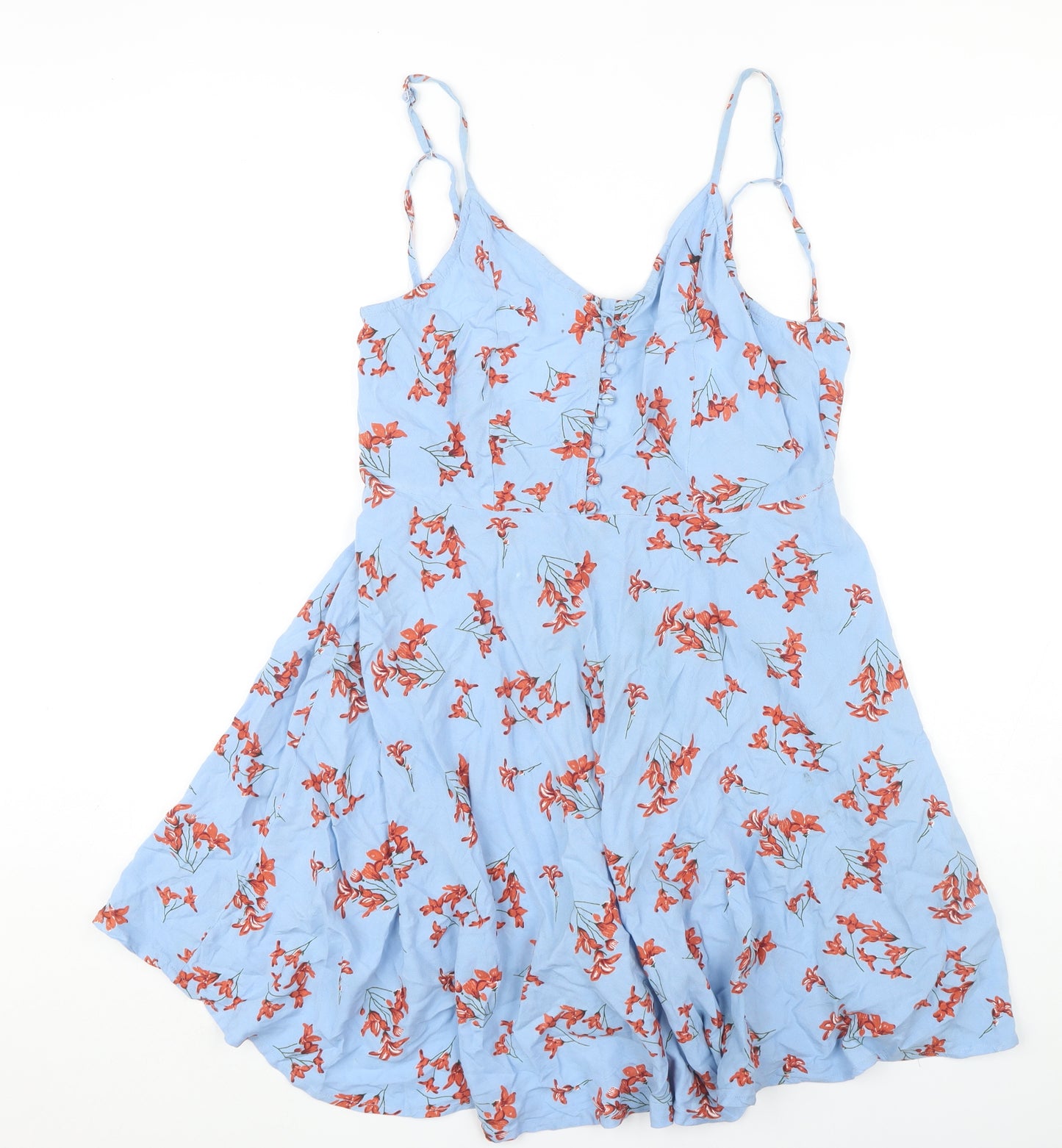 Lottie Women's Blue Floral Short Dress Size 14